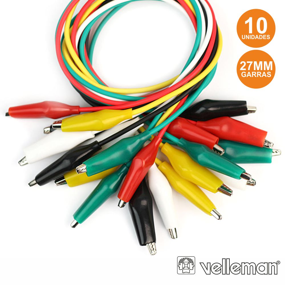 conjunto-fios-garras-crocodilo-velleman-cm11n Alt. auto 2x100w 5" 13cm woofer porta 01813w