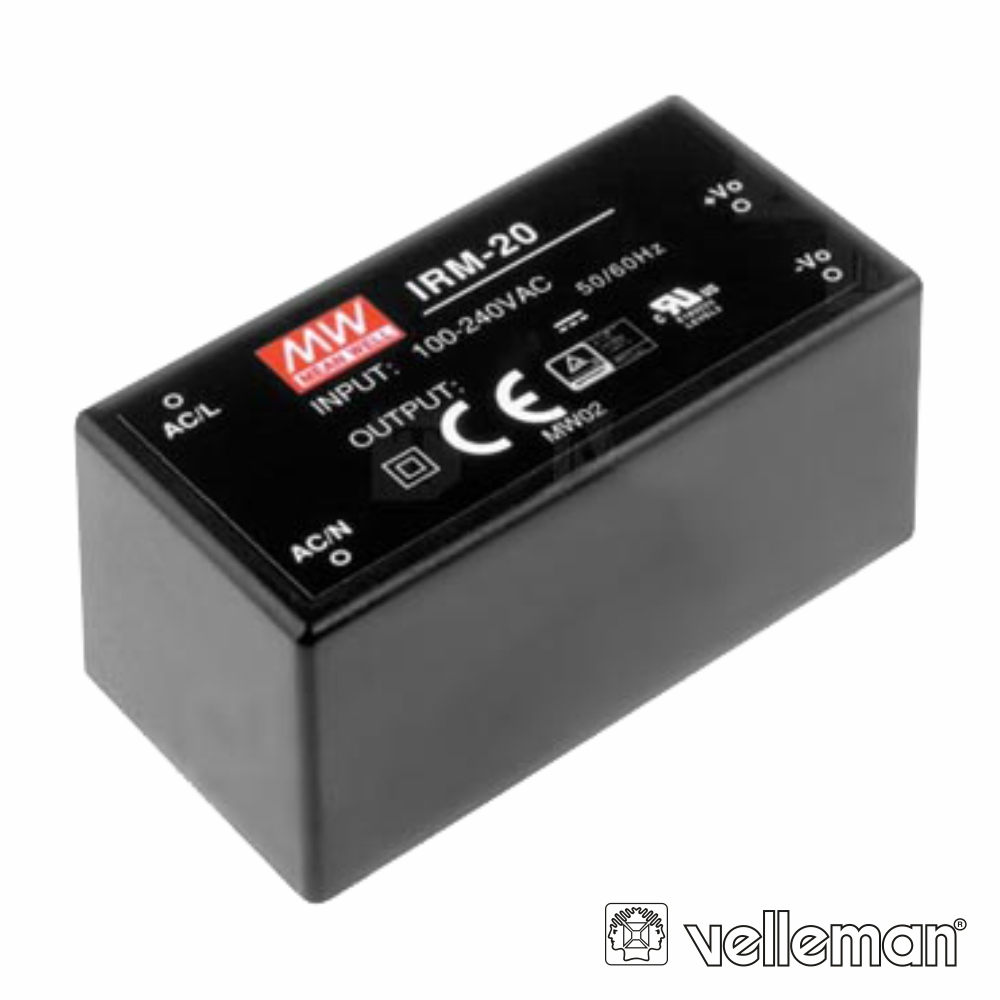 FONTE DE ALIMENTAÇÃO MEANWELL SAÍDA SIMPLES CÁPSULA 20W 12V ...