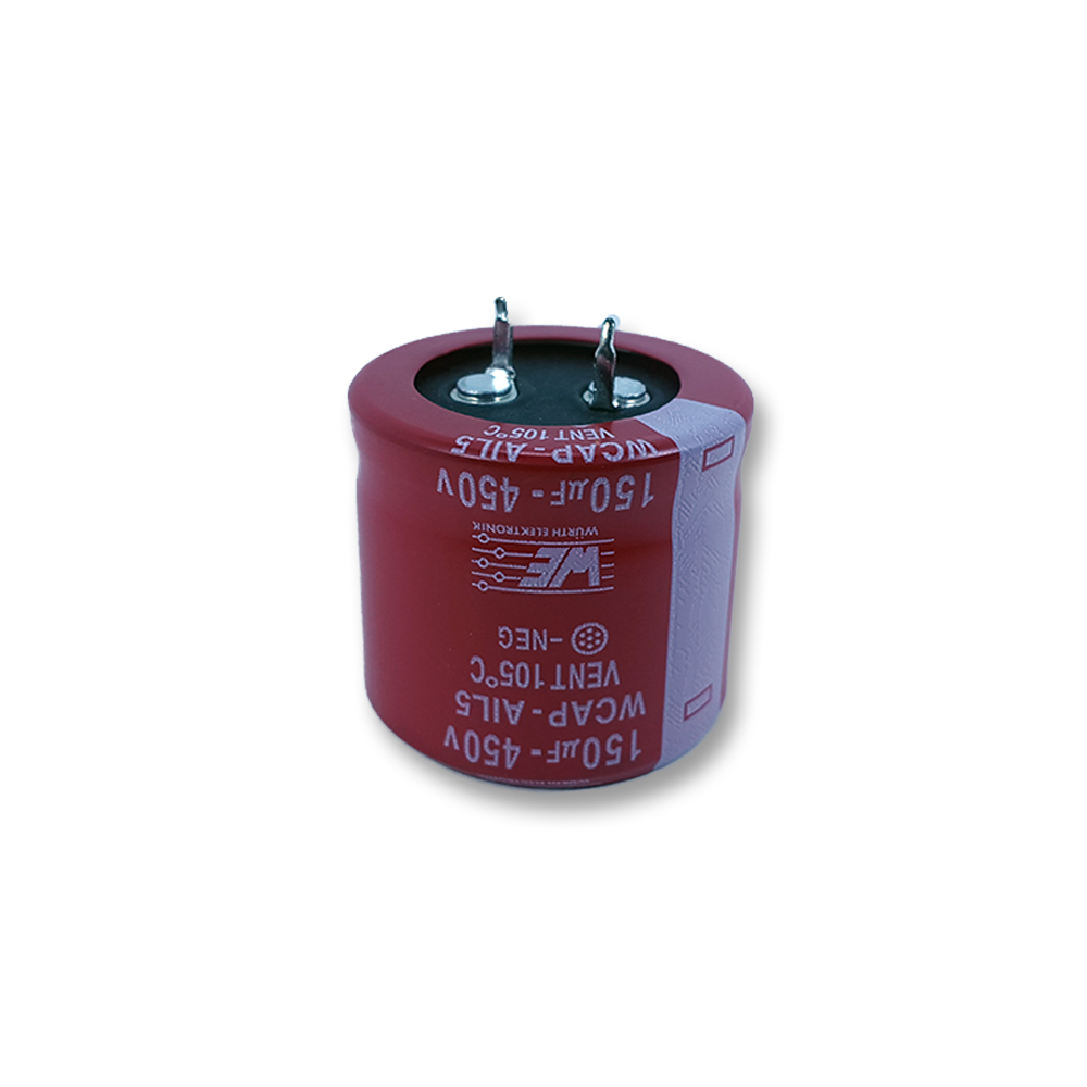 411-10 Condensador electr. 150uF 450v 34x26mm snap
