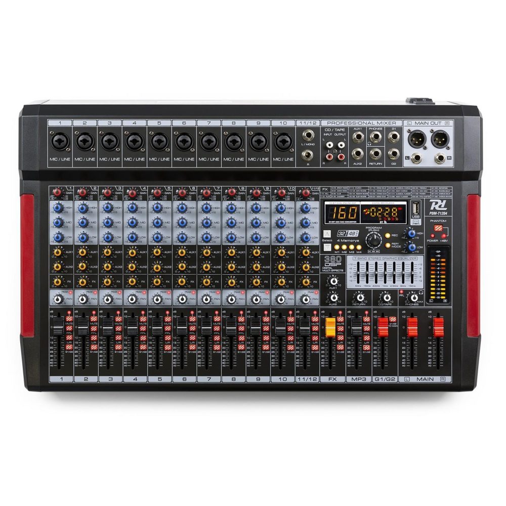 Mesa de Mistura 12canais 10mic+1st +usb T1204 PowerDyna