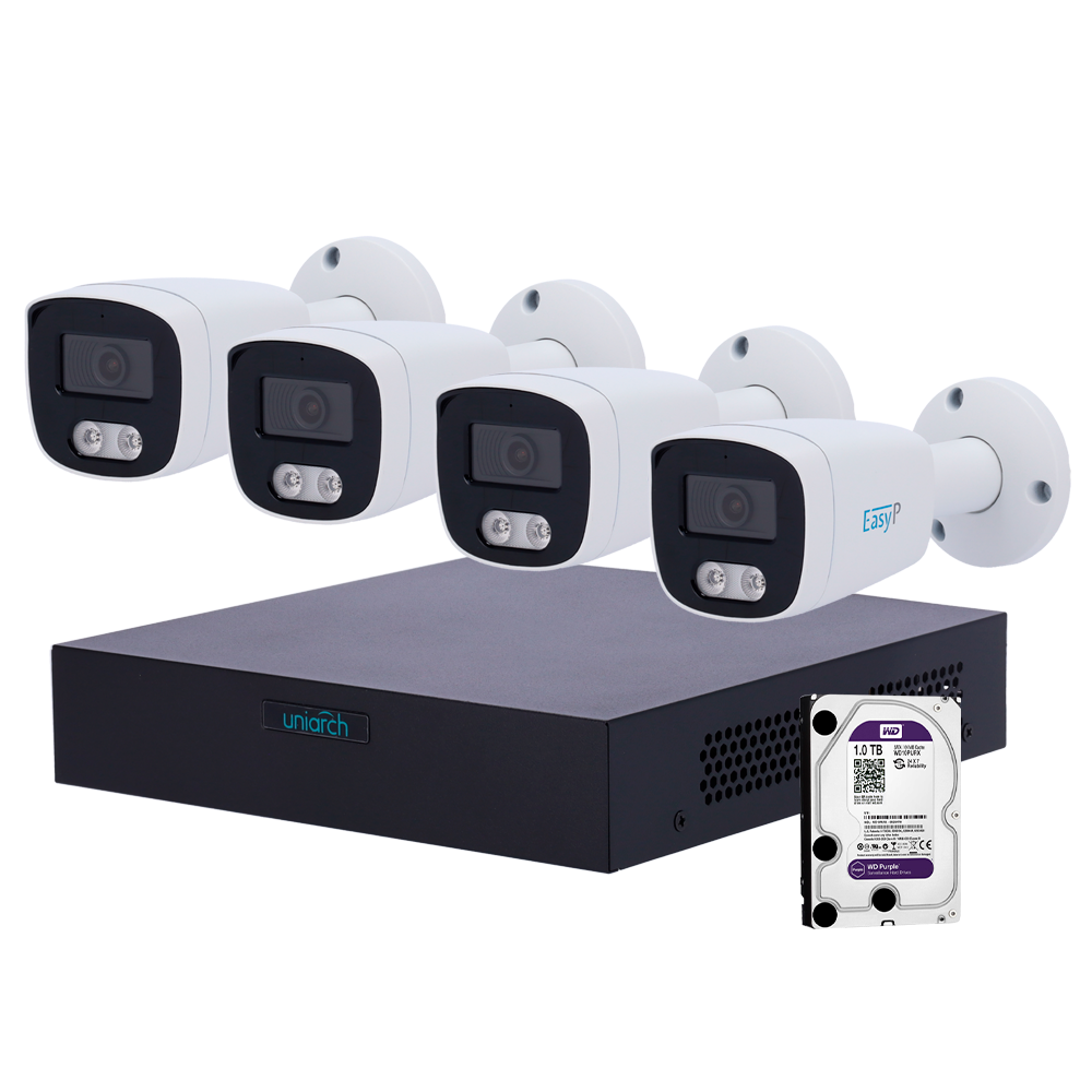 Camara vigil. Kit 4-cam IP+Grav+Disco1Tb NVRKIT108B-4