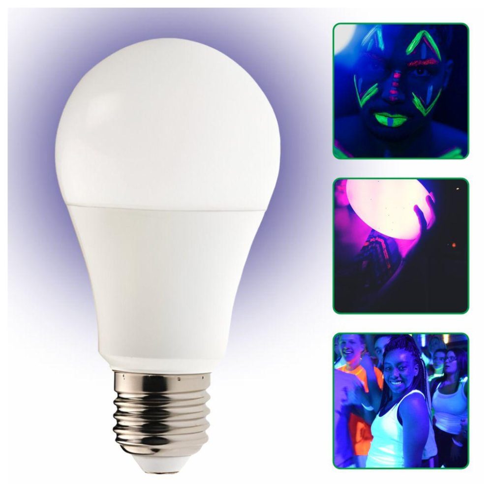 1600.449-UV Lampada E27 leds UV 6w LLE2706BK