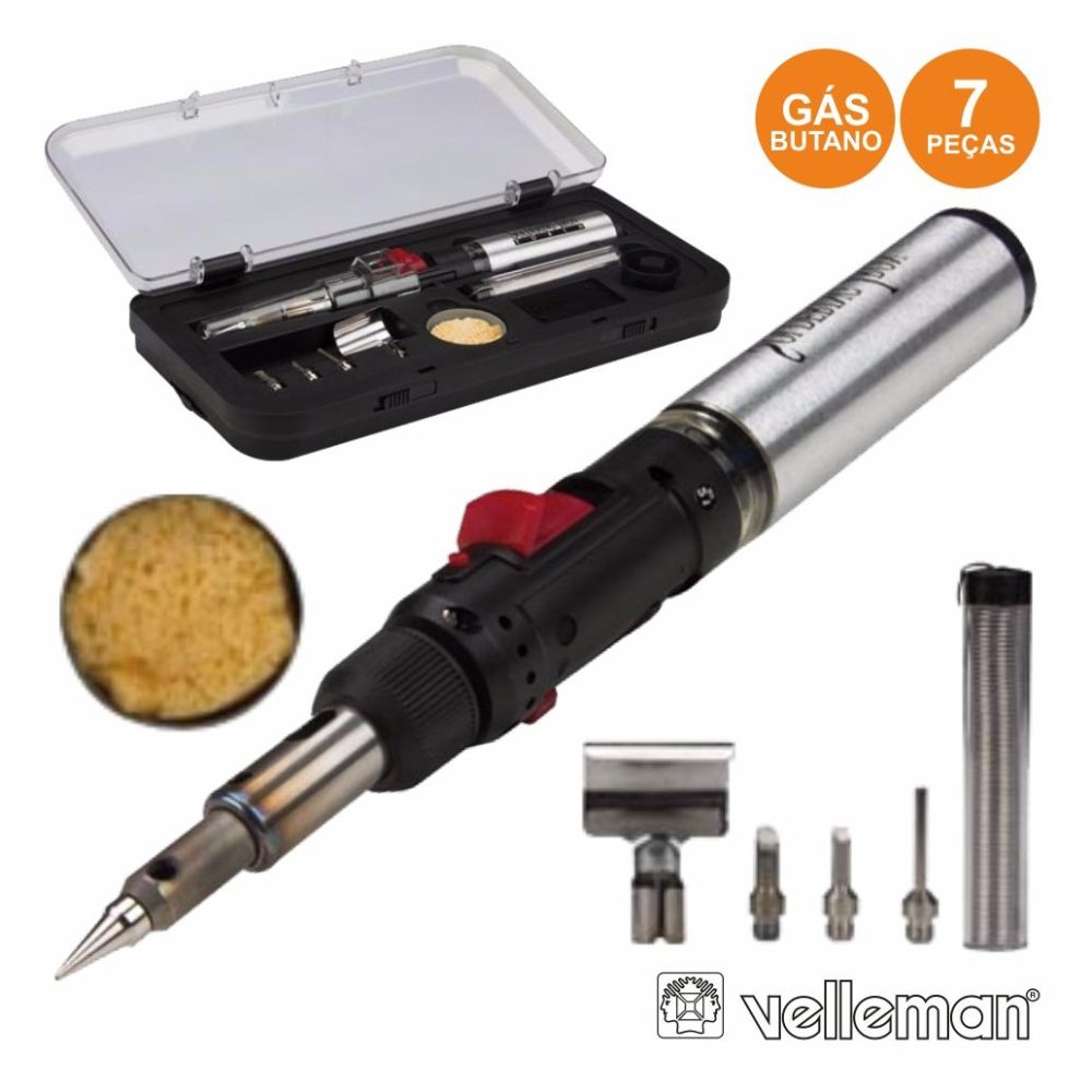 GASSET2 Ferro soldar a gas c/caixa+7 acess GAS/SET2 Vell