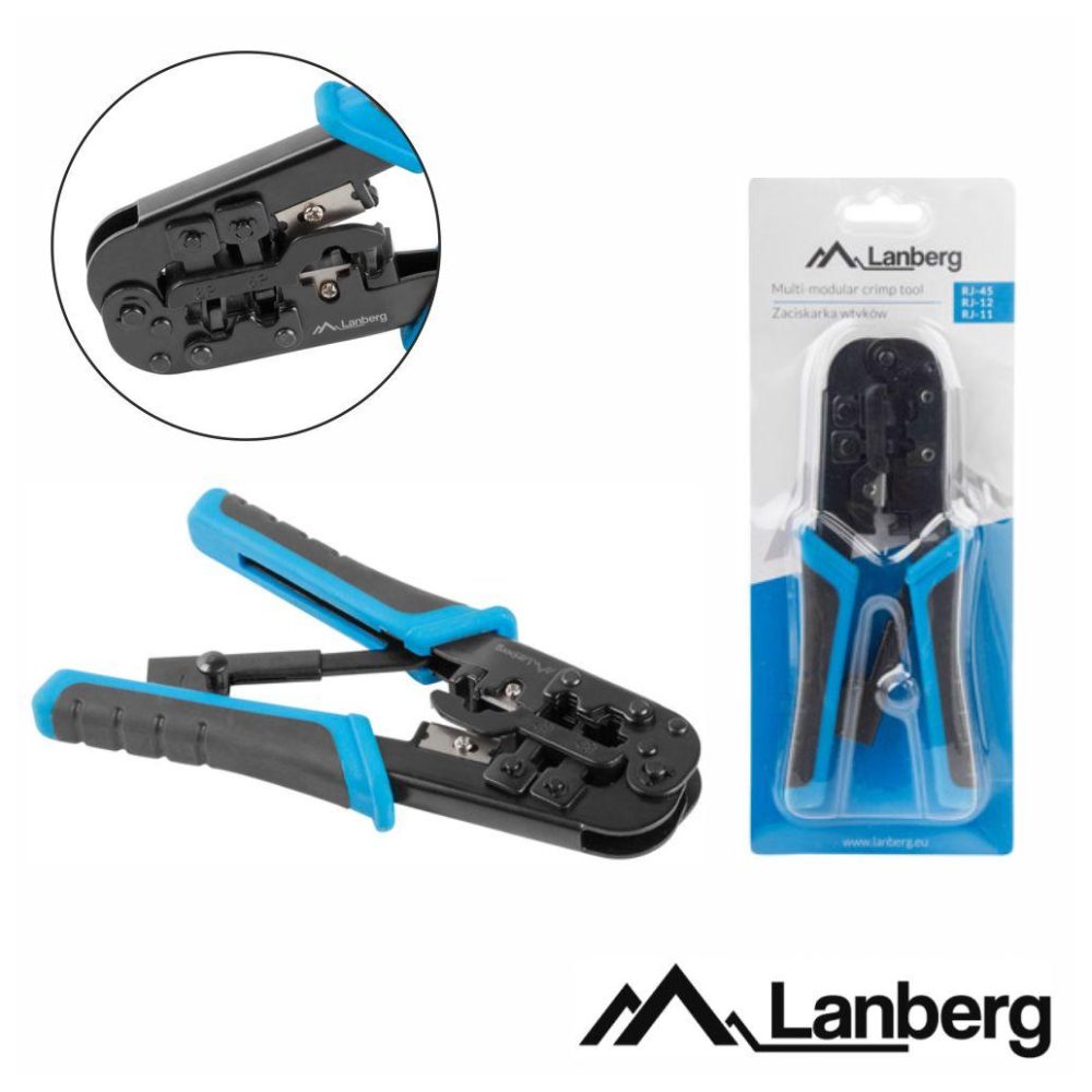 NT-0201 Alicate cravar tel. 4-6-8 pin. met NT-0201 LANBERG